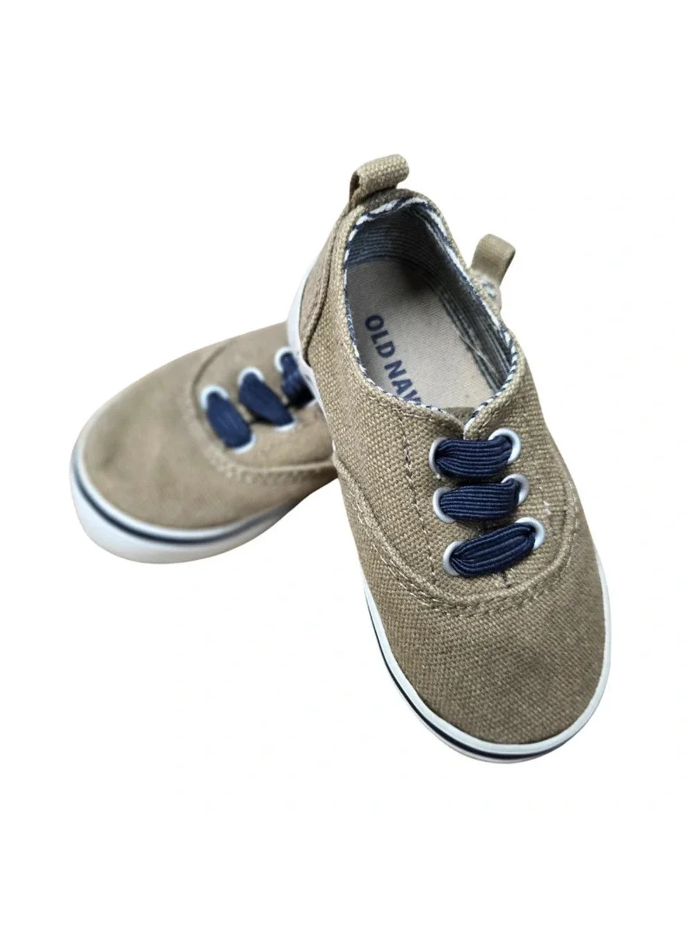 Old Navy Toddler Canvas Slip-On Sneakers Size 6 / 12–18 Months Neutral Khaki